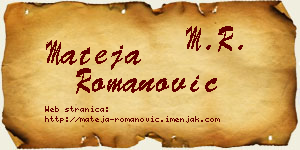 Mateja Romanović vizit kartica